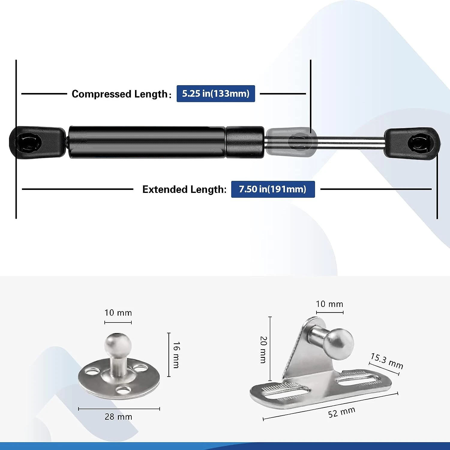 C1618354 7.5 inch 70lb Gas Struts Springs Shocks Lift Supports for Harbor Hatch Lid Storage Lid Truck Tool Box Cabinet Door