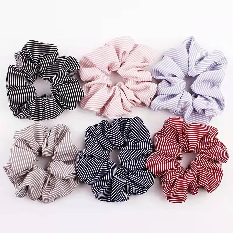 Multicolor Large intestine circle rope Ponytail Holder Checkerboard Cloth Hair Tie Scrunchies