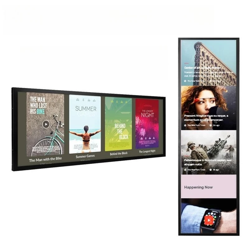 Advertising Display Screen Stretched Bar Shelf Edge LCD Display Digital Signage Advertising Screen 23 Inch 35 Inch Optional