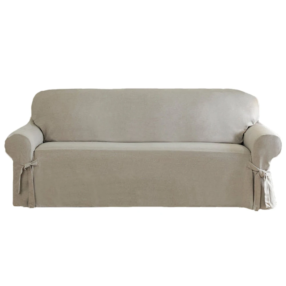 China Factory Supply Fabric Art Design Machine-Wash Linen Look 3 Seater Sofa SlipcoverSolid Color Sofa Cover