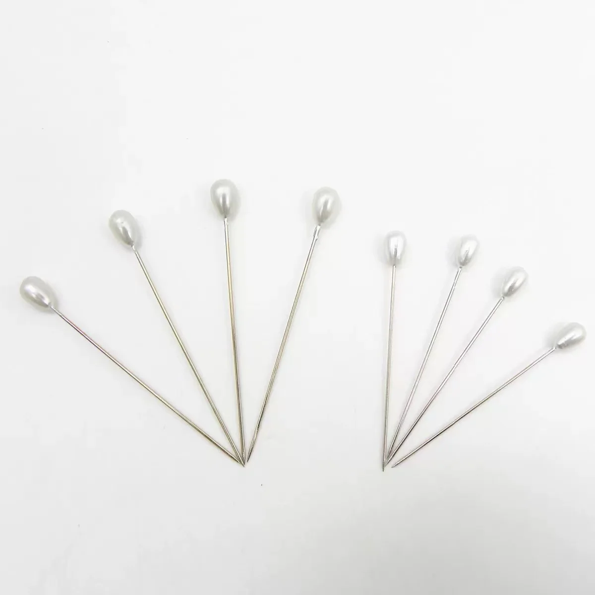 Factory direct sale pearlescent color white drop-shaped pin wedding flower decoration fixed pear-shaped pearl pin