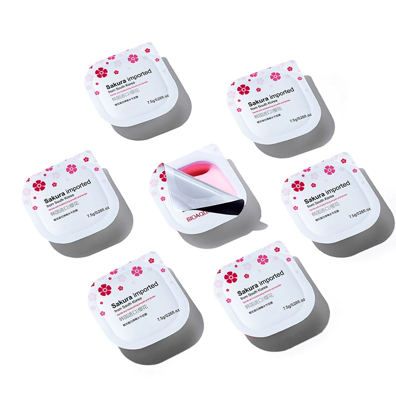 Organic OEM Customized Moisturizing Repairing Cherry Sakura Protein Elastic Softening Disposable Facial Mud Mask Korea