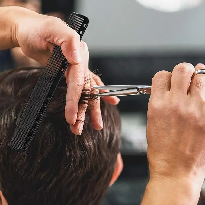 high quality wholesale salon plastic barber comb colorful barber hairdressing cutting hair comb with customized logo