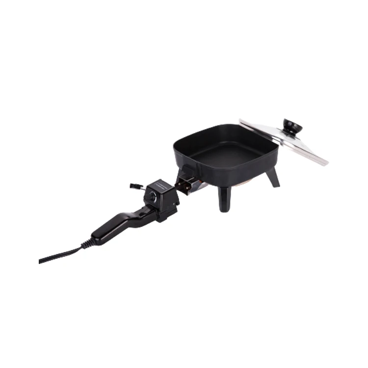 
7 inch Detachable non-stick square electric skillet Dishwasher washable square pot 