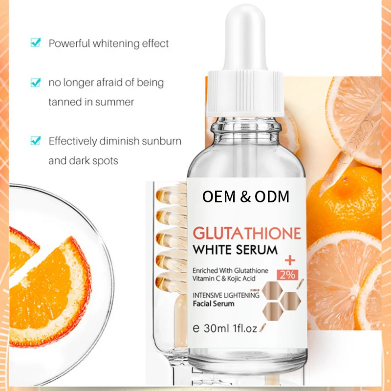 Brightening Facial Serum Kojic  Acid Glutathione Moisturize Skin Oil Control 2% Glutathione White Serum