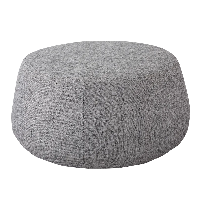 Modern Fabric Footstool Round Stool Ottoman Pouf