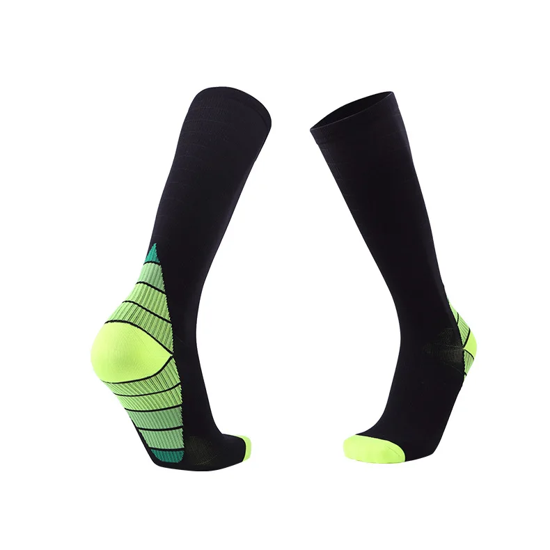 Outdoor Marathon Riding Running Training Breathable Elastic Compression Color Chic Knee High Sport Socks