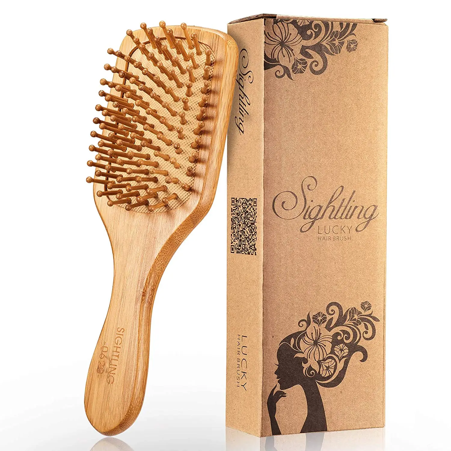 Eco-Friendly Natural Wood Detangling Hair Comb Brush Scalp Massage Wooden Bristle Air Cushion Hair Detanger Bamboo Hair Brush
