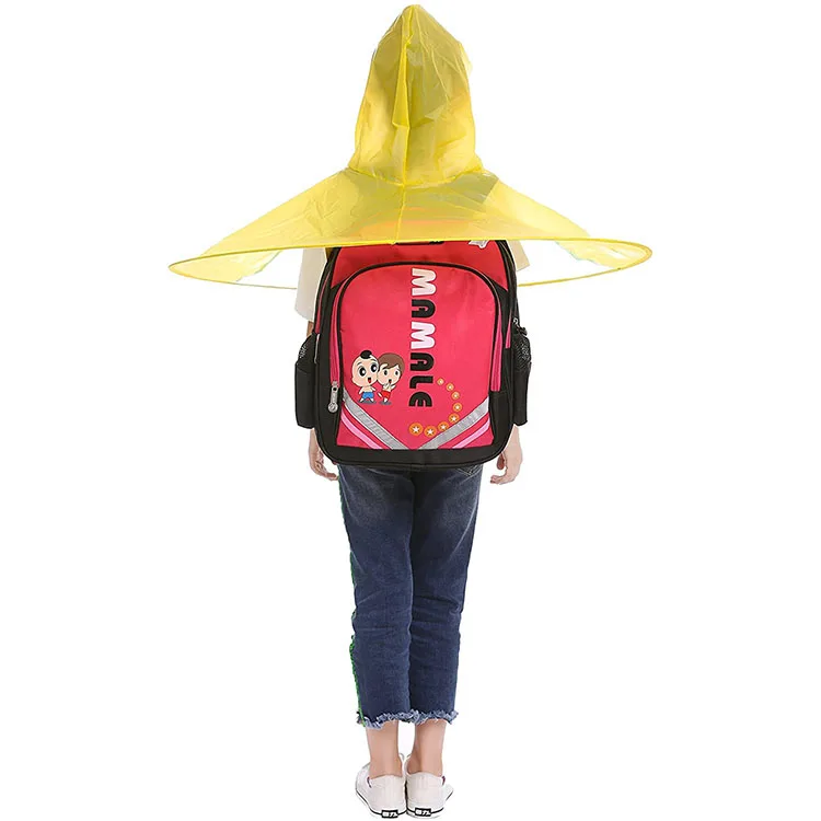 
New Little Yellow Duck Baby Hiking Poncho, Child Raincoat Child Cloak Little UFO Raincoat,hat Cloak Foldable boneless Rain coat 