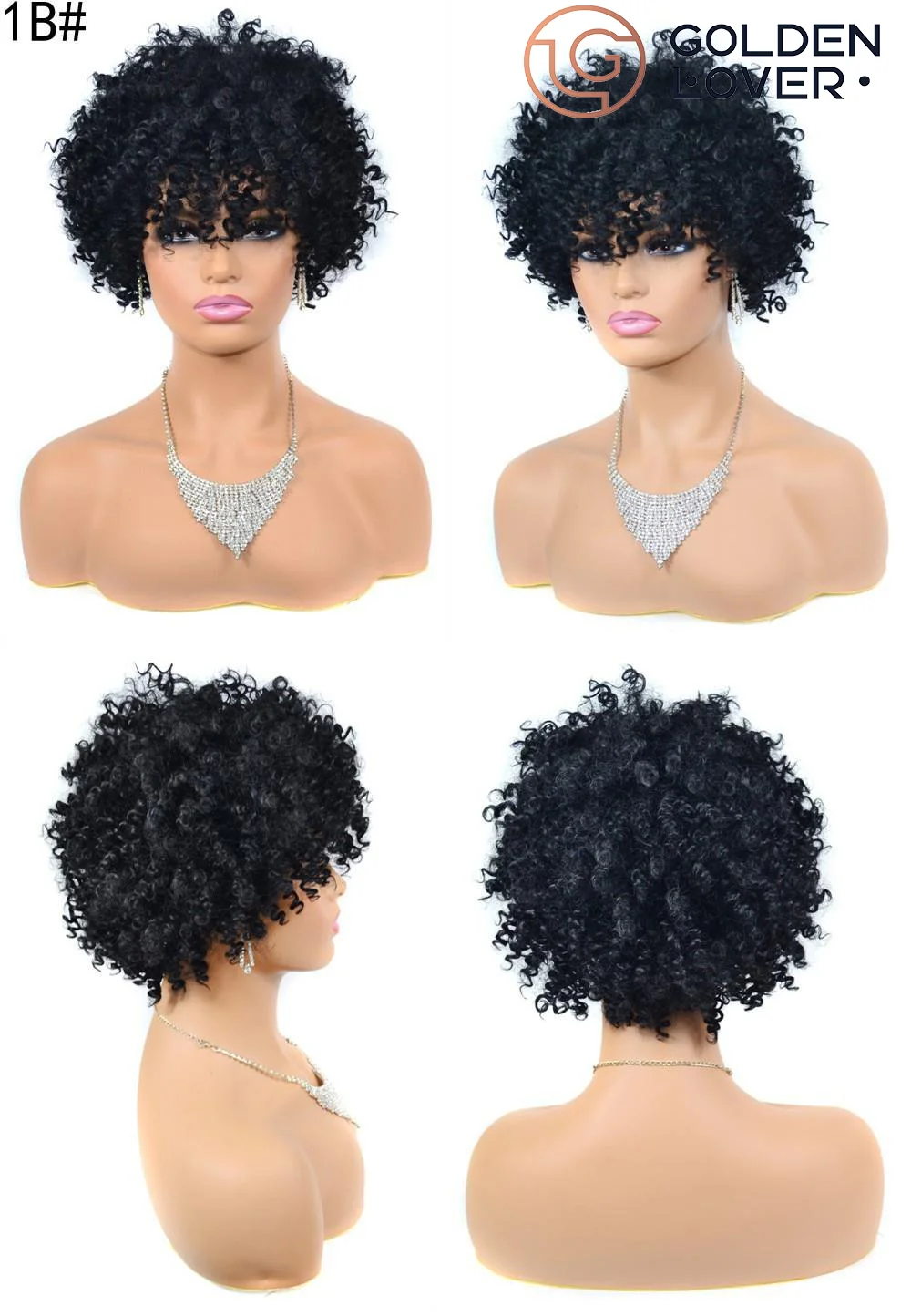 Afro-kinky curly Pixie Cut Wig Human Hair Bob Full Machine Made Pixie Cut Wig  Short Ombre Bob Curly For Women DHL VIP