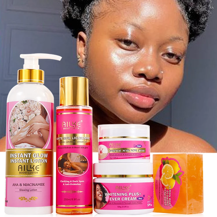 Alike Products Whitening Plus+ Remove Black Spots Niacinamide Vitamin C Skin Brightening Acne Treatment Skin Care Set