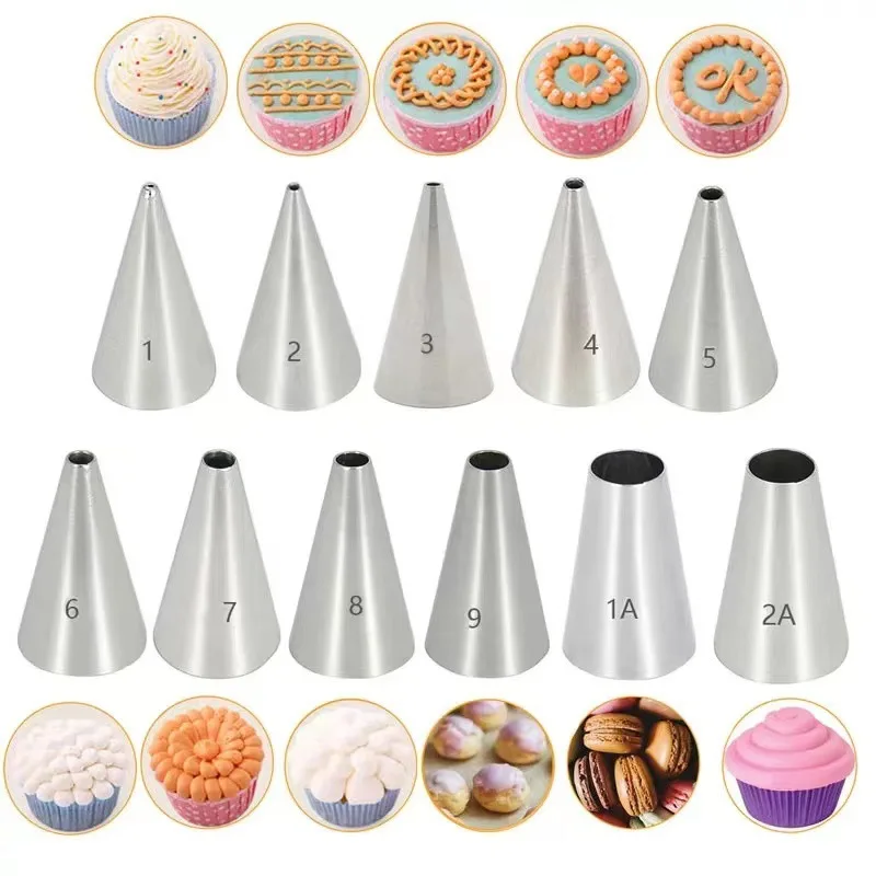 Small Framed Mouth Frosting Tip Muffin Cream Line Drawing Decorative Tools Round Hole Russian Pipe Nozzle
