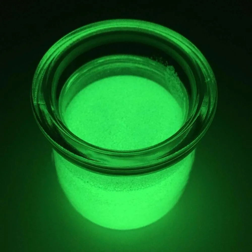 Fast Light Absorption Yellow Green Phosphorescent Pigment Photoluminescent Glow in the Dark Powder JPG-396 for Injection Molding