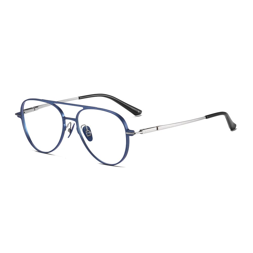 BW3007 высококачественные двухмостовые оптические очки большого размера в алюминиевой оправе пилотного типа