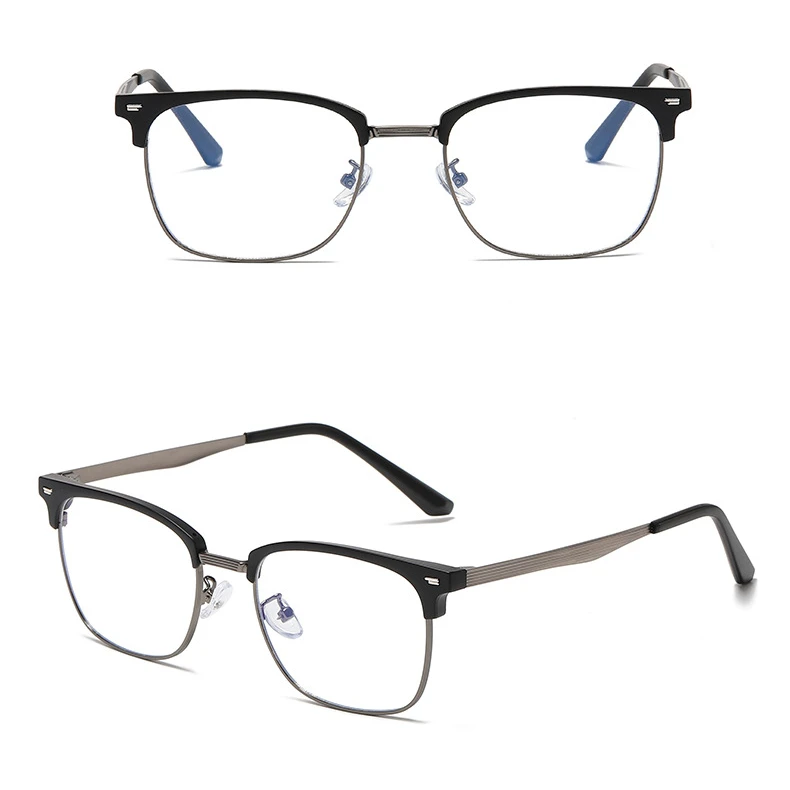 solid blue light blocking optical metal black gold eyebrow square oculos anti luz azul women men`s 2024 fashionable eyeglasses