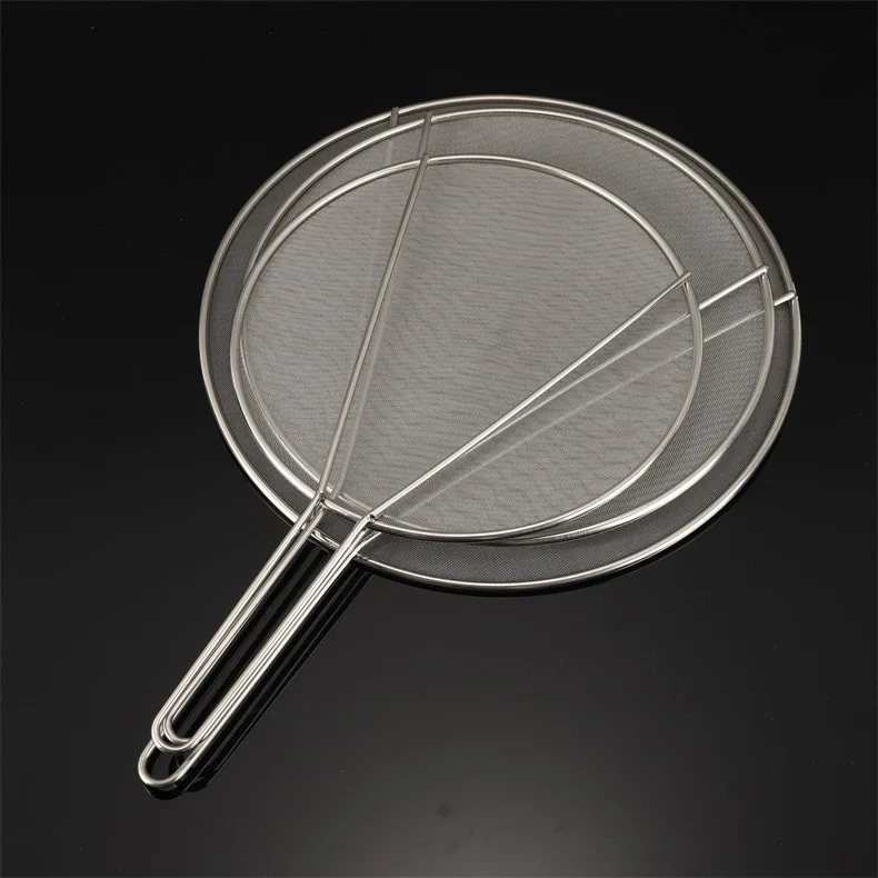 Simple Stainless Steel Splatter Screen for Cooking Mesh Pot Lid Cover Grease Scald Splash-Proof Oil Proof Frying Pan Cover