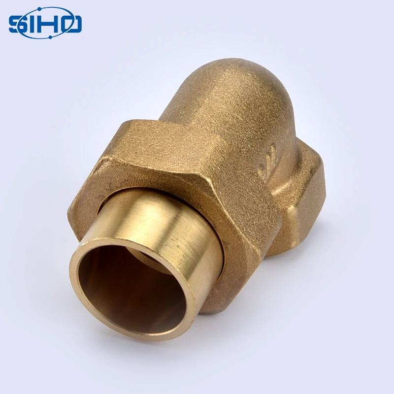 
Compression Fittings Elbow Brass for Copper Pipe 90 Degree Male Base Oil Water Gas Yellow Brass Color Square Equal ISO 9001 SIHO 