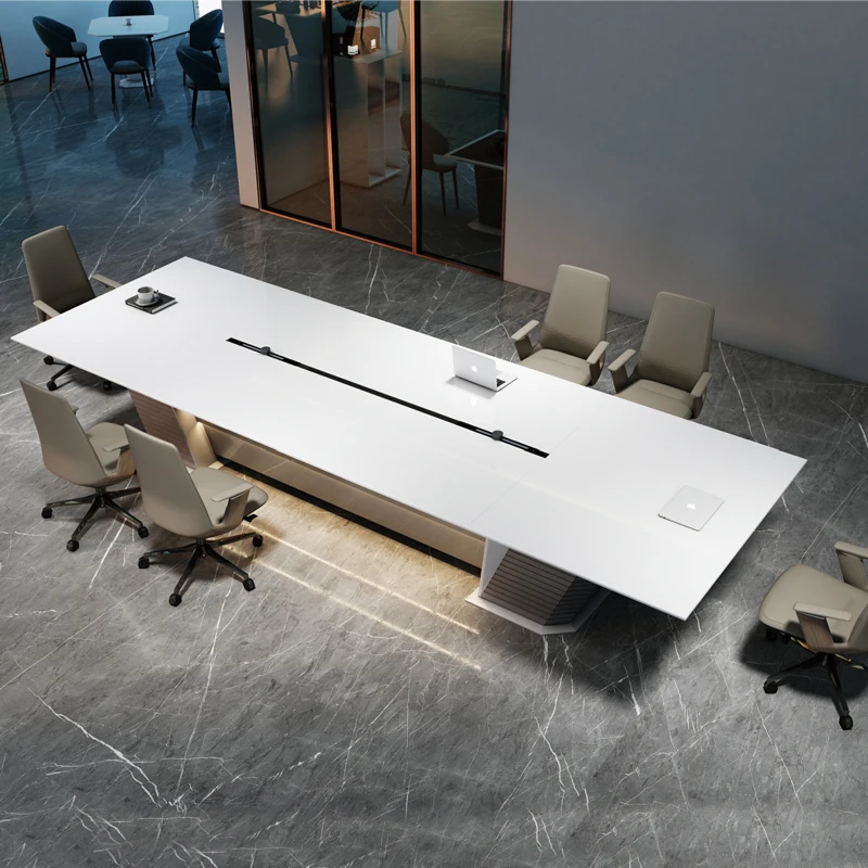 Делюкс конференц-зал для руководителей многофункциональный Конференц-стол из МДФ на заказ большой дискуссионный стол деловых конференций с розеткой