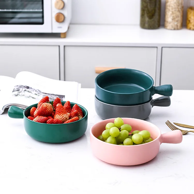 Custom Logo Ester Wheat Straw Cereal Cartoon White Ceramic Bowl Stainless Steel Handle Cooking Kitchen Use Induction Pan Set