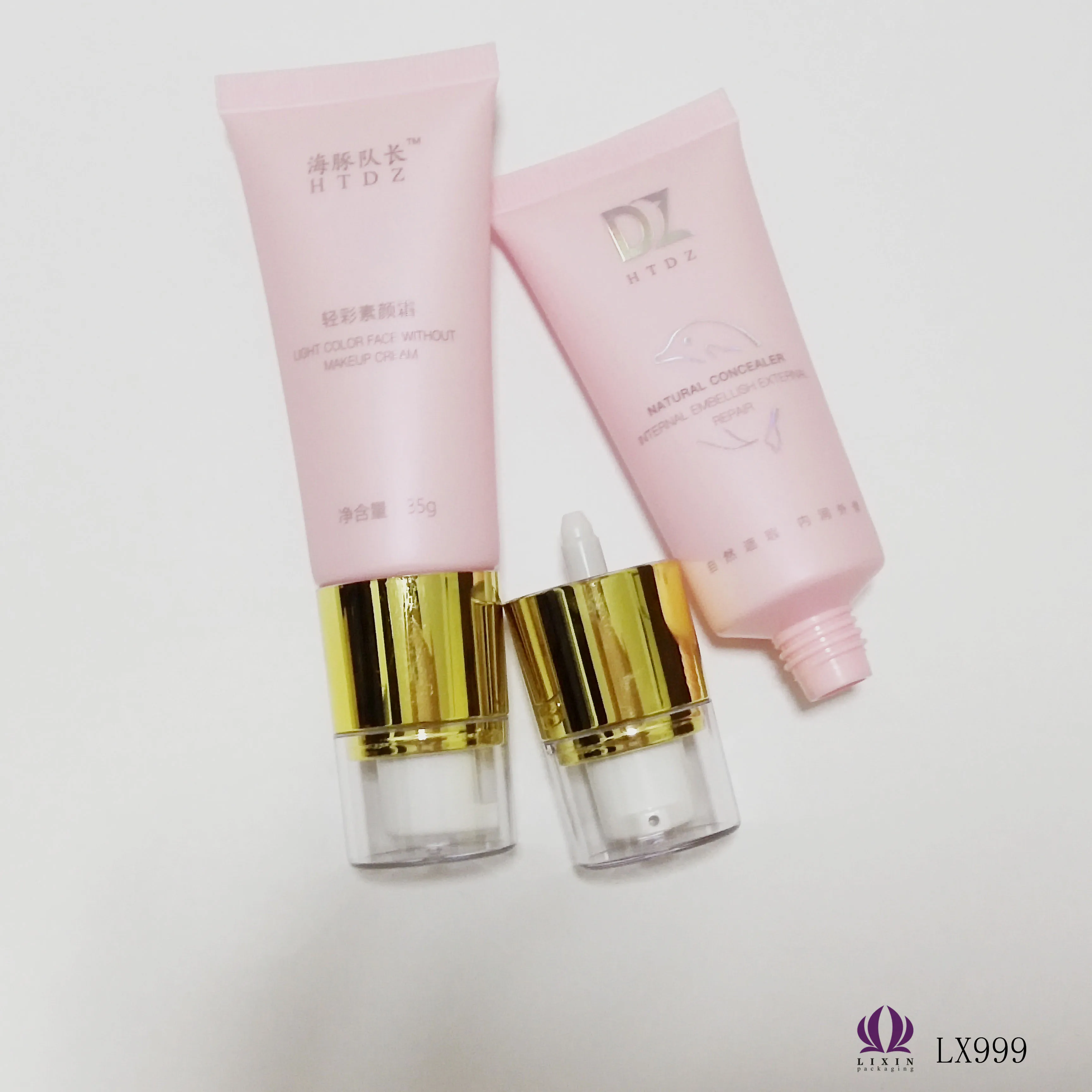 Soft Fibrous Brush Cosmetic Tube With Brush Applicator, Face Clear Plastic Tube Packaging