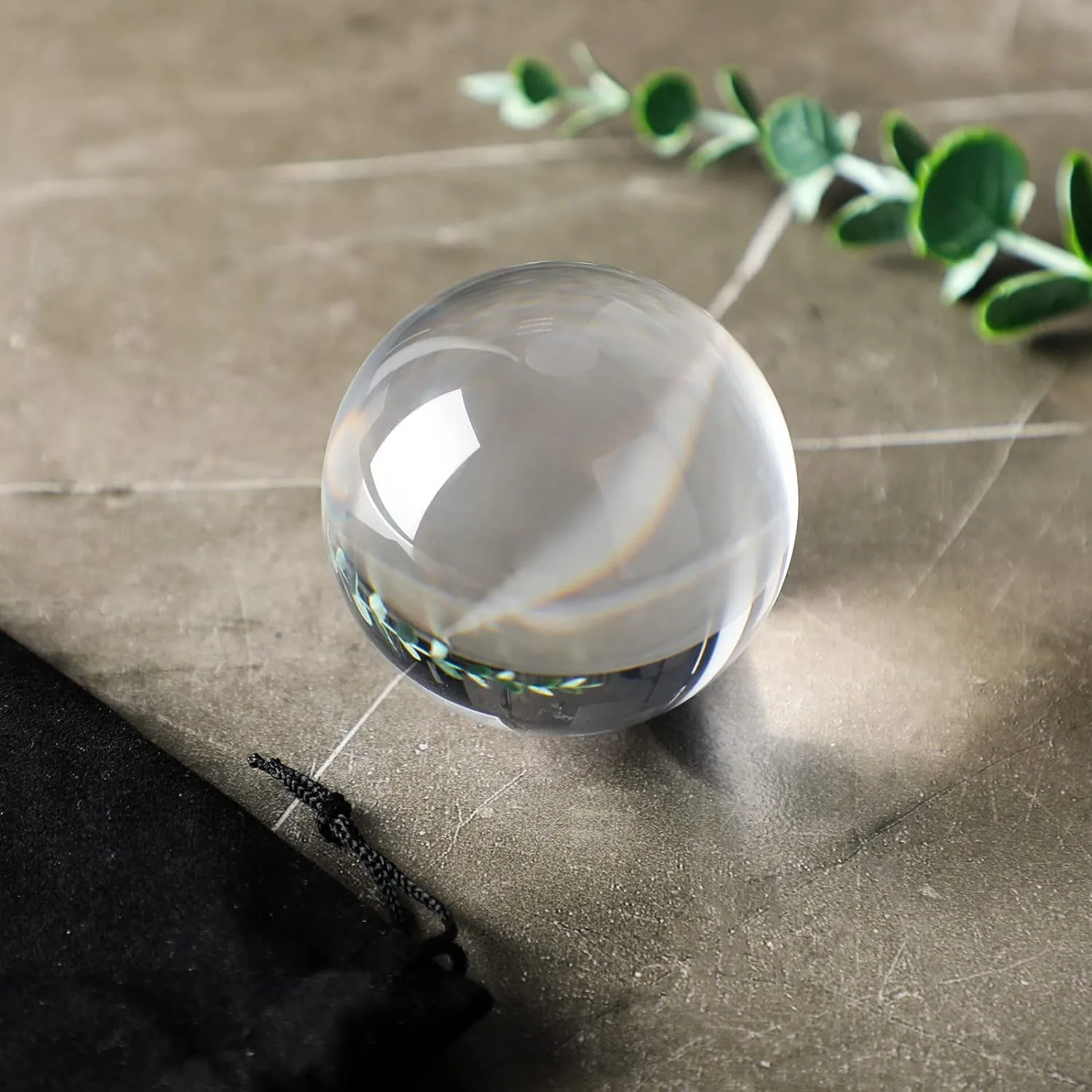 100mm Clear Acrylic Crystal Sphere with Wooden Stand Healing Crystal Ball for Meditation, Home Decoration Various sizes