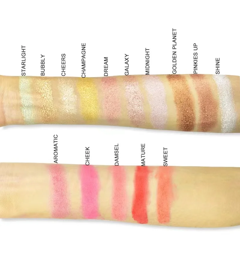 OEM Lightweight 5 Colors Blush Powder High Pigment Shell Blusher Face Cosmetics Private Label Pink Blush