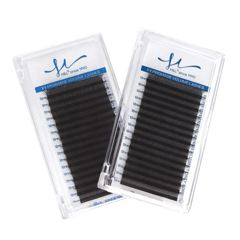 Hot-Selling YY Shaped Black Eyelashes Extensions Two Tip Lashes C/CC/D Curl  Individual Private Label Silk Eyelash Extension