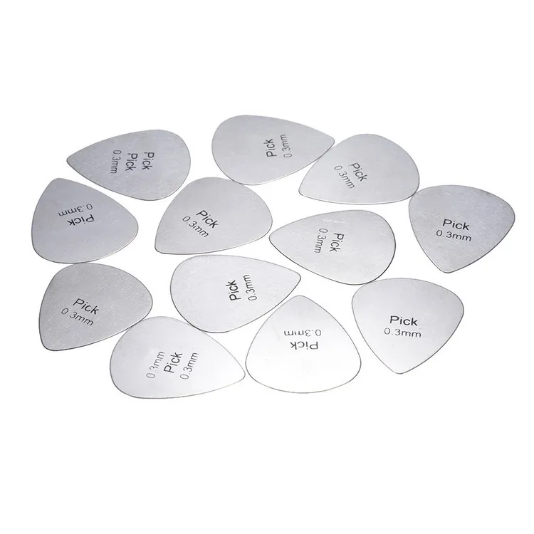 Alice AP-12S 12pcs/pack 0.3mm Stainless Steel Metal Guitar Picks Plectrum