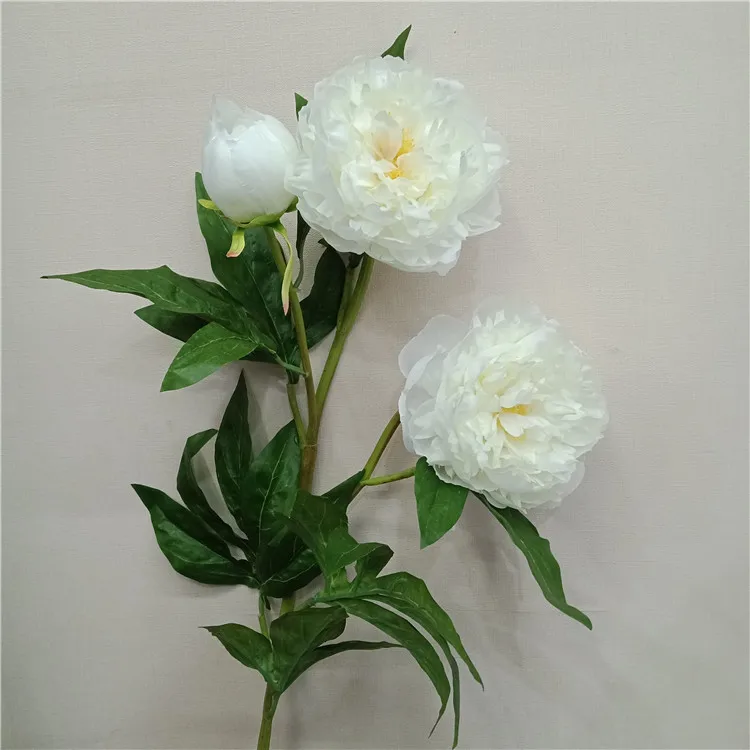 High quality 3 heads artificial flowers 6 colors silk peony for Home decoration