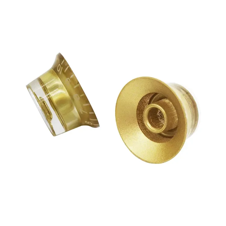 Gold PlasticTop Hat Bell Style Guitar Bass Top Hat Bell Speed Knobs for LP Electric Guitar Replacement Parts