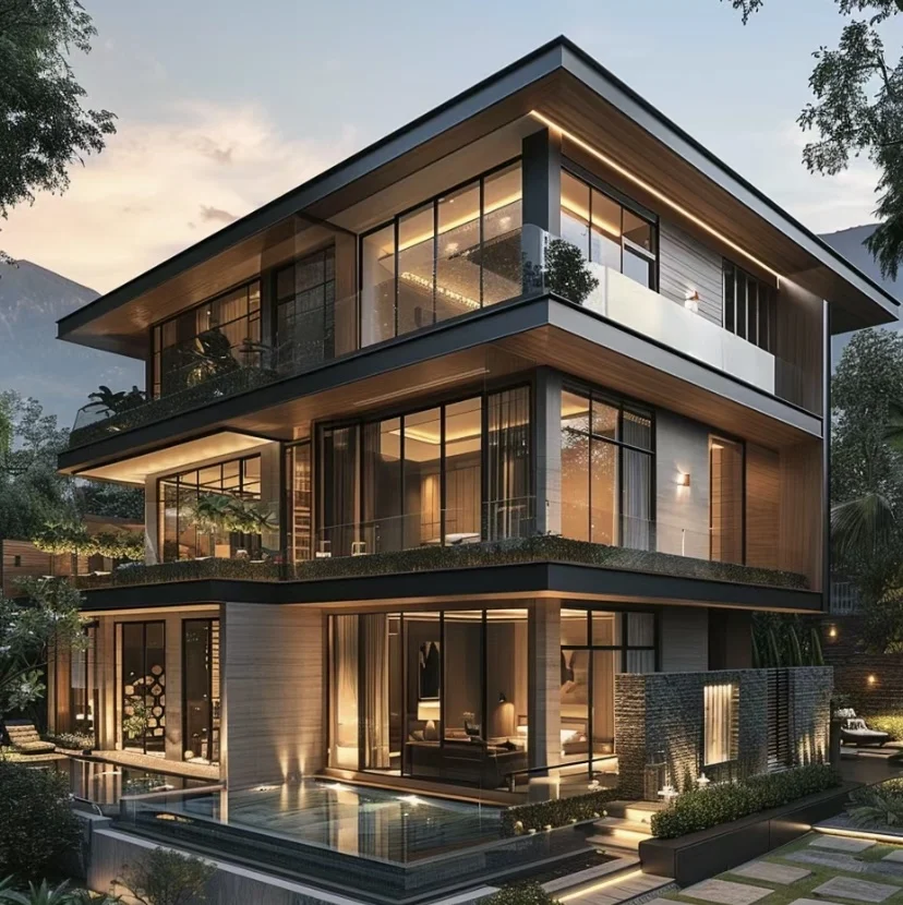 China light steel prefab house Modern luxury  villa prefabricated houses built with EPS cement sandwich panel