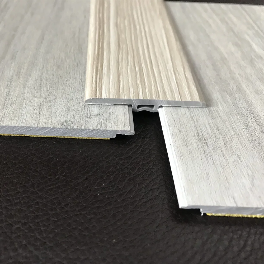 Waterproof Plastic SPC T-moulding connection trim Durable DIY installation for flooring