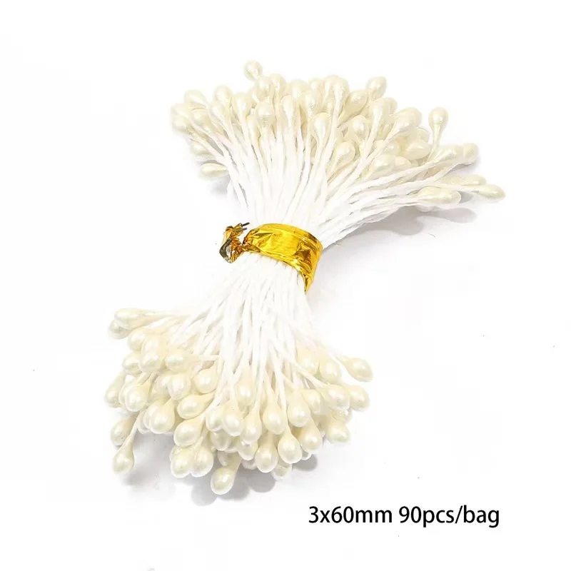 artificial beige color flower pistil and artificial flower bouquet for DIY craft