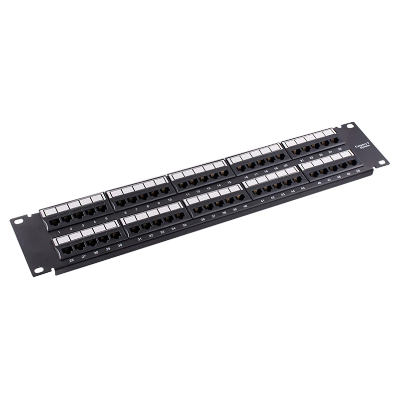 Manufacturer 50 port cat3 rj11 patch panel cat3 keystone jack network wiring metal patch panel UTP rj11 cat3 patch panel