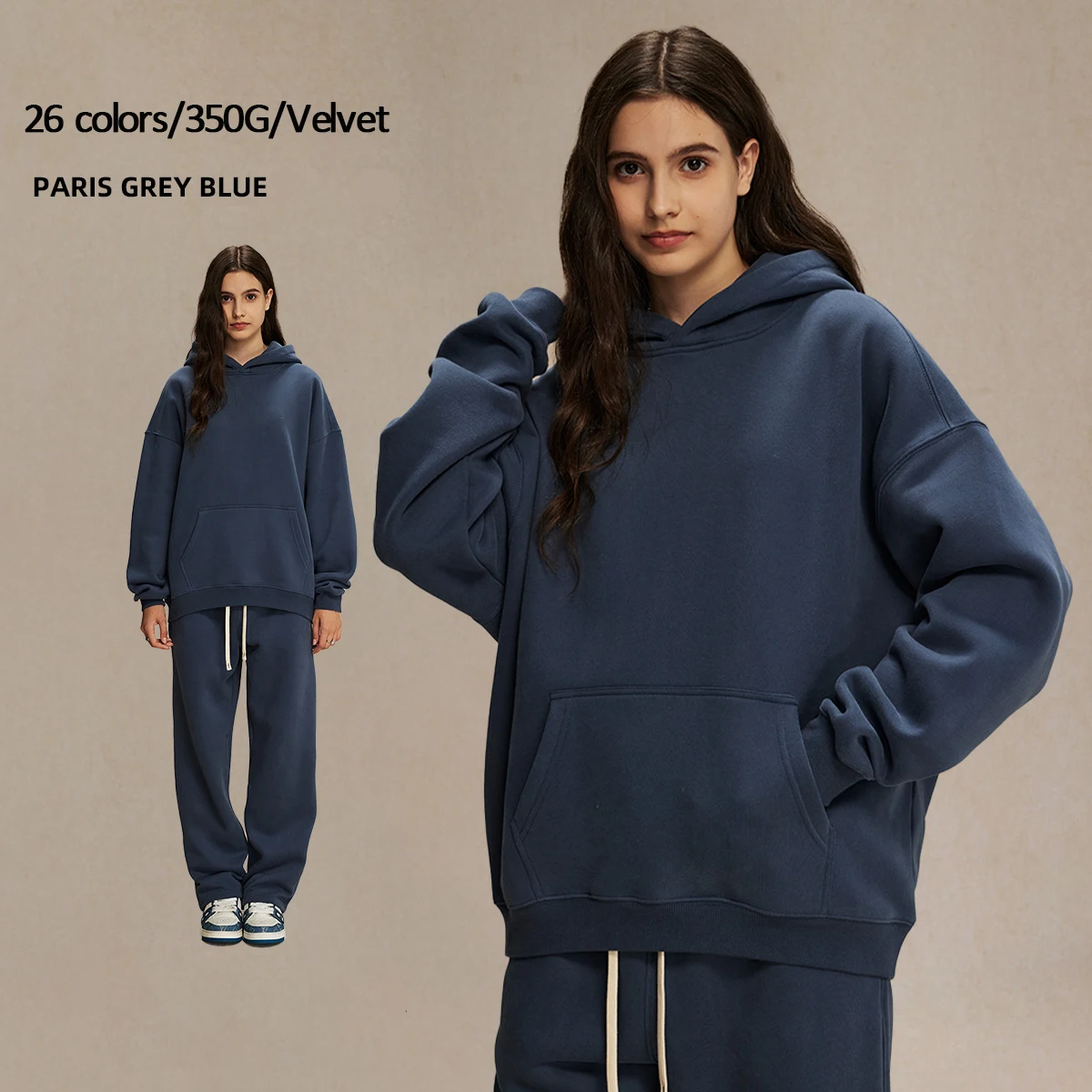 New Fashion Winter 350 G Workout Wear Fleece Blank Hoodies Plain Heavy Weight Plus Size Men Warm Overize Hoodies Sweatshirts