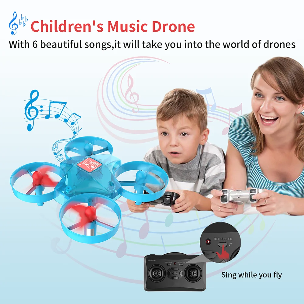 Kids rc Toys Music Mini Altitude Hold Headless Mode 8mins Flight Time 2.4G RC Drone quadcopter RTF RC Helicopter For kid gift