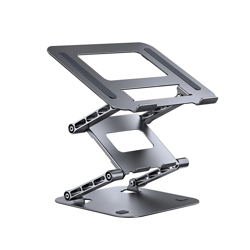 2022 New  Arrival Multi Angle height adjustable three layers laptop stand portable folding aluminium notebook stand