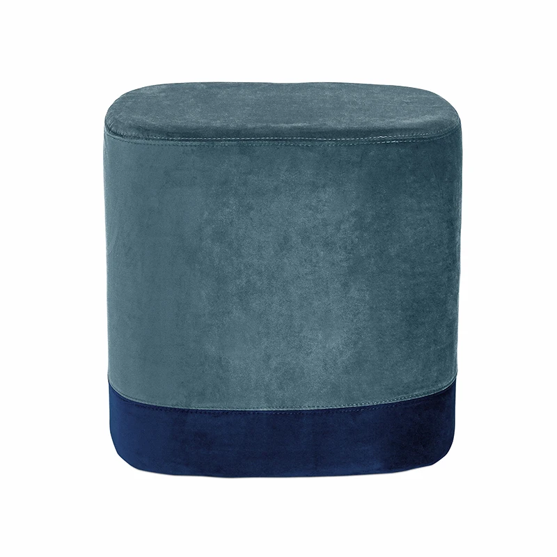 USA warehouse direct ship Modern living room furniture fabric square side velvet Ottoman stool