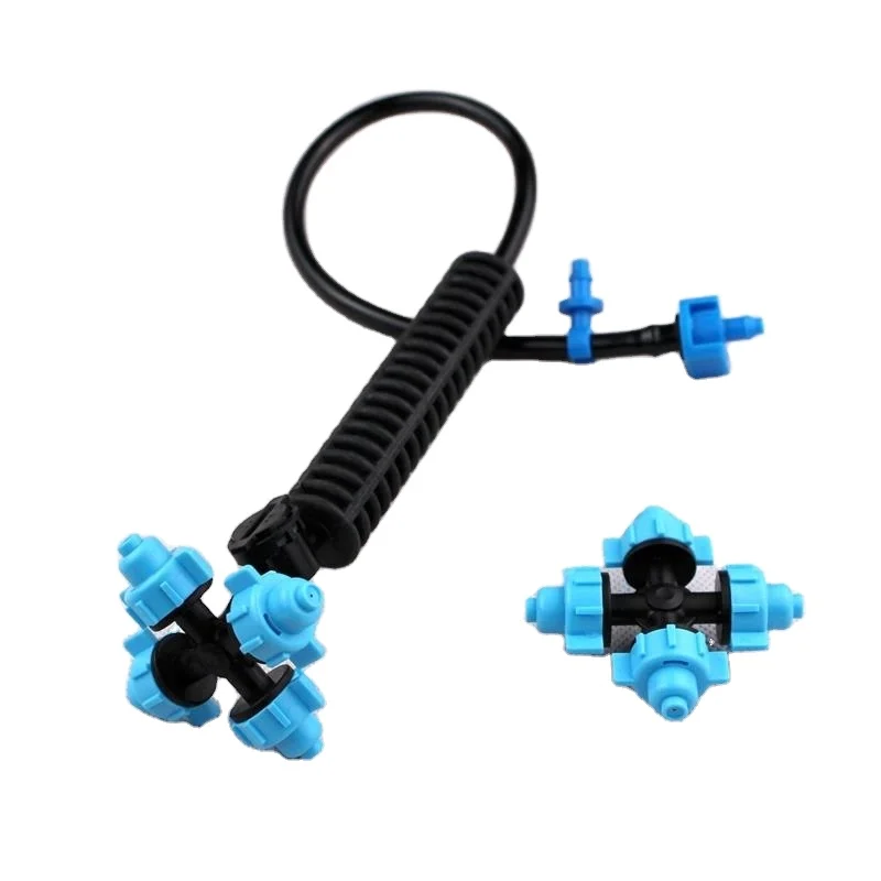 Hanging Accessary Garden Water Atomizing Micro Sprinkler Greenhouse Irrigation System Four Outlet Mist nozzle