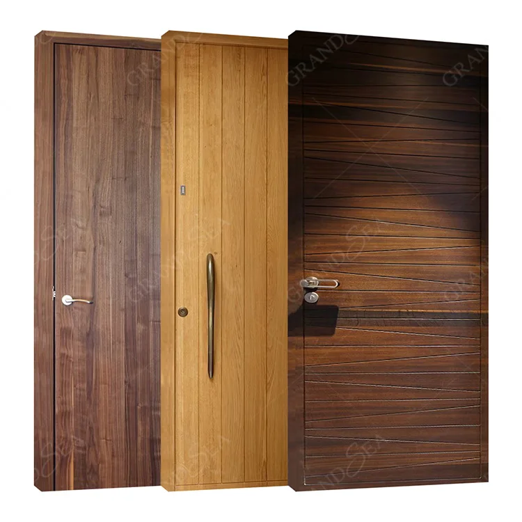 Noiseless Fire Retardant Paint Single Front Solid Wood House Bedroom Door MDF Door