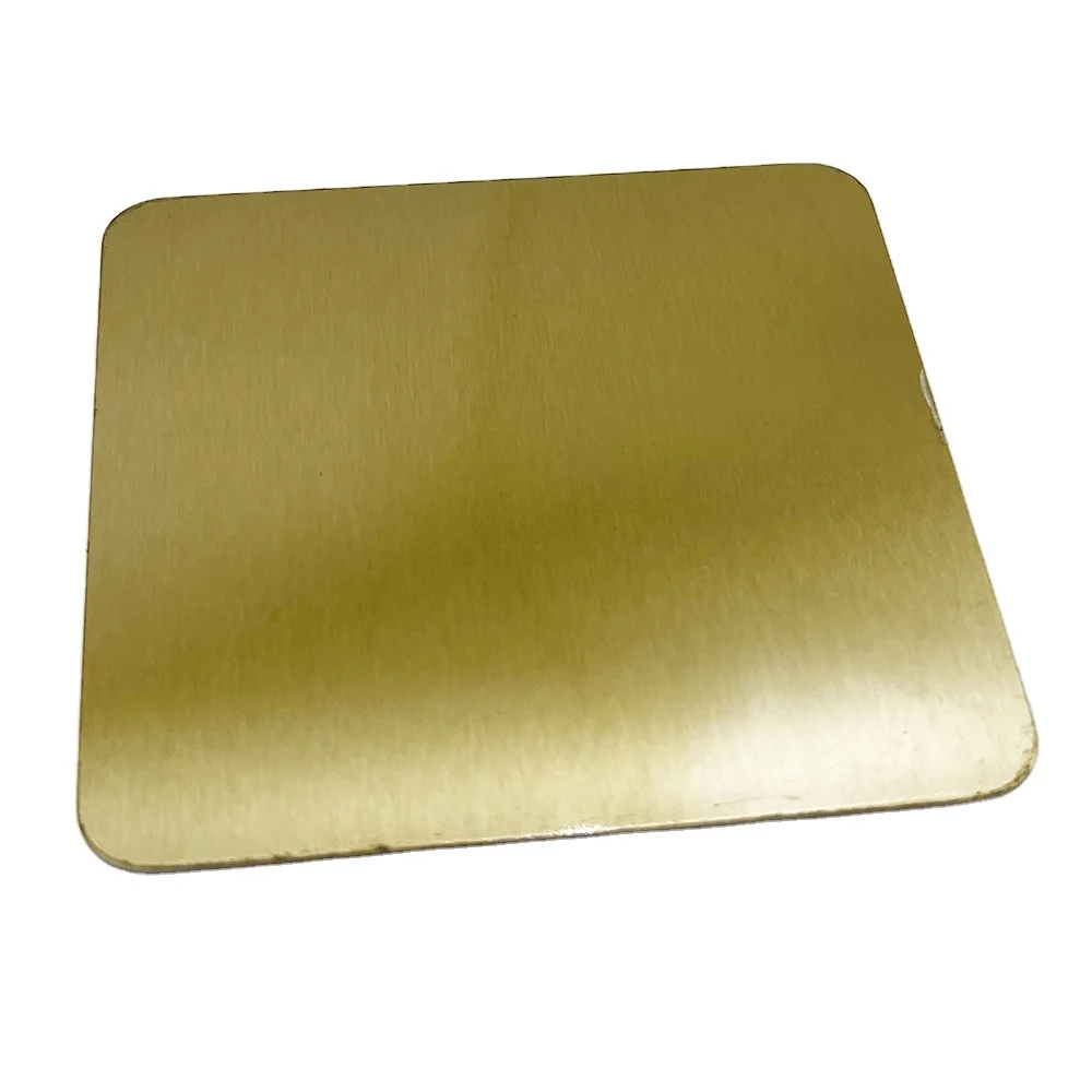 Mirror/Etched/Embossed/Stamped/Bead blasted/Brush Surface Finished in Gold Color Stainless Steel Sheet