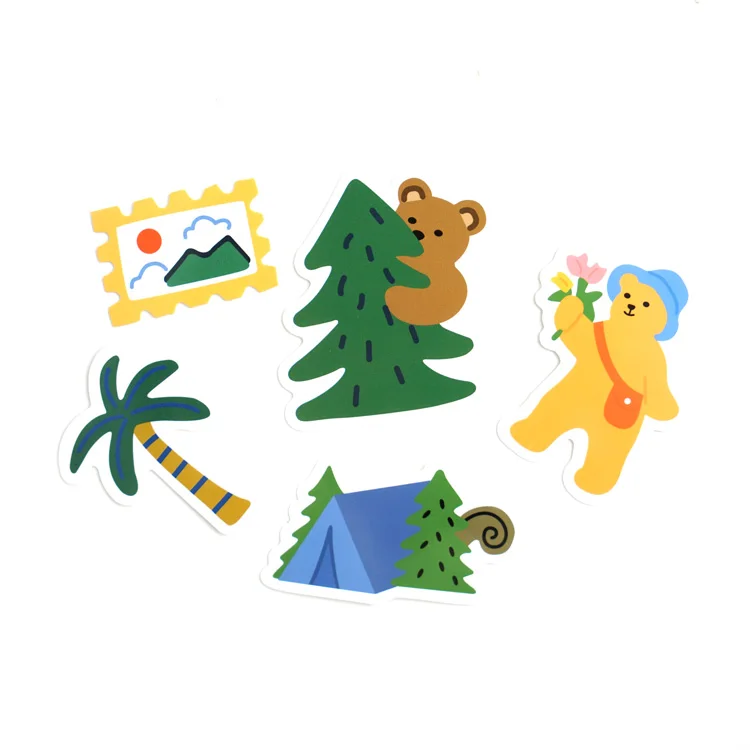 Пользовательские штампованные клейкие водонепроницаемые ПВХ этикетки дизайн логотипа компании Мультяшные наклейки