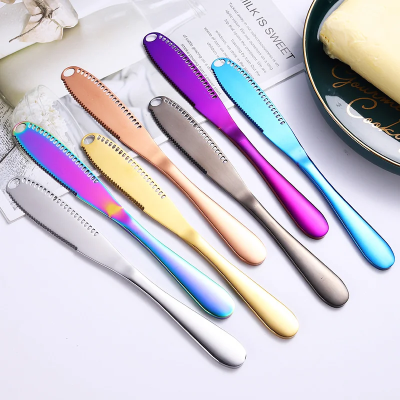 Stainless Steel Butter Knife Rose Gold Cheese Dessert Jam Spreaders Cream Knifes Utensil Cheese Spatula Cutlery Dessert Tools