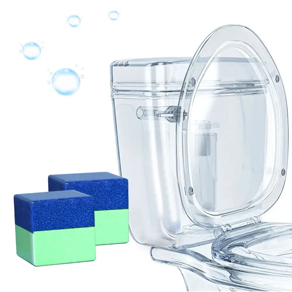 Customized Brand 2-in-1 Fresh Scented Solid Toilet Cleaner Block In-Tank Toilet Cleaner Duo-Cubes