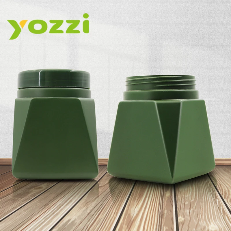 1000ml 34oz PE Square Cosmetic Cream Body Butter Mask Hair Wax Hair Cream Hair Pomade Plastic Jar Container 1000ml