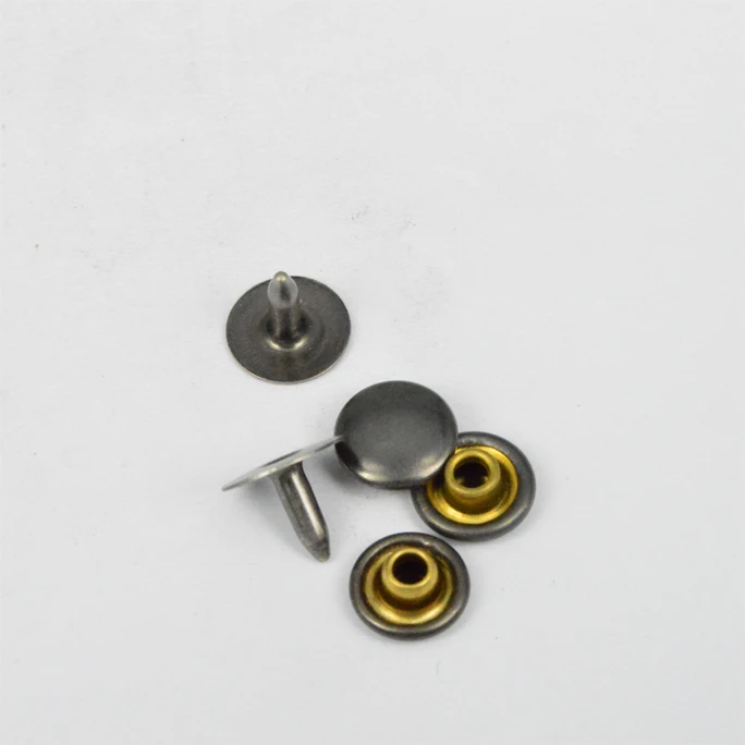 Manufacturer supply custom logo double metal rivet,single head rivet