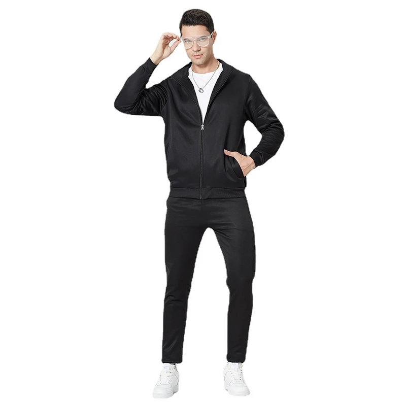 Zipper tracksuit for mens polyester clothes jogging sportswear custom tracksuit with logo