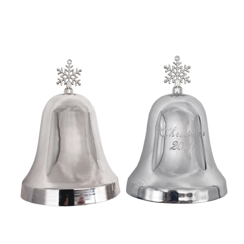 Christmas bell trumpet Metal pendant Sleigh bell Hand snowman bell decorate the festive atmosphere