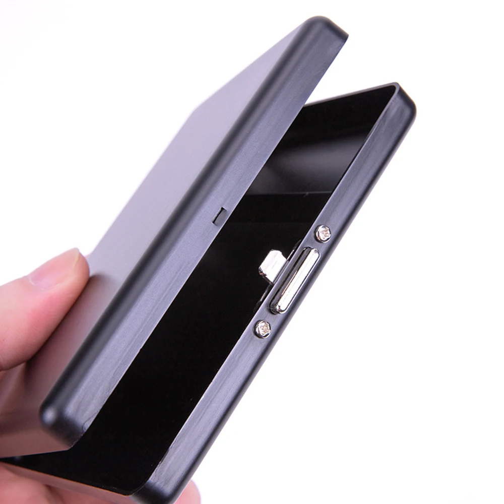 Minimalist Metal Cigarette Case Multifunction RFID Blocking Aluminum Mens Wallet Card Holder Cigarette Box for Laser Engraving