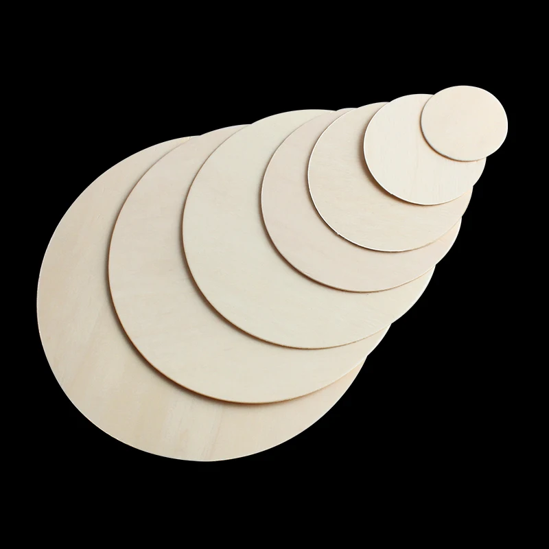 Wholesale Wooden Discs Wood Pieces Cutout Circle for DIY Crafts Baby Monthly Milestone Cards Natural Round Blank For Christmas